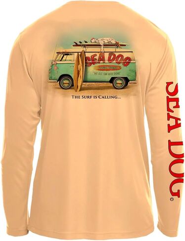 Sea Dog Wax Van UPF50 UV Sun Protection Shirt Long Sleeve Polyester 100 ٪ Polyester - مصمم وطباعة في الولايات المتحدة الأمريكية in Kuwait