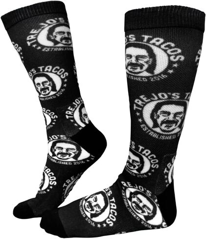 Trejo's Tacos Crew Socks - مريح وأنيق | جوارب مخططة للرجال والنساء | مزيج البوليستر | سهل التنظيف in Kuwait