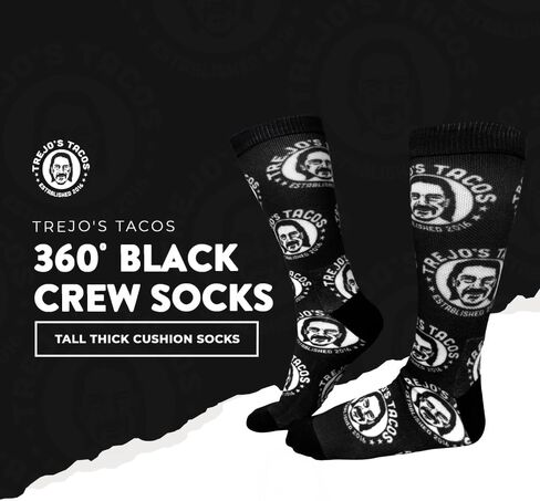 Trejo's Tacos Crew Socks - مريح وأنيق | جوارب مخططة للرجال والنساء | مزيج البوليستر | سهل التنظيف in Kuwait