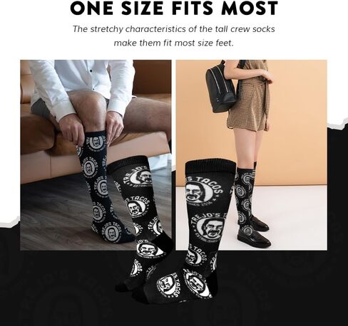 Trejo's Tacos Crew Socks - مريح وأنيق | جوارب مخططة للرجال والنساء | مزيج البوليستر | سهل التنظيف in Kuwait