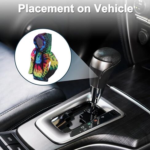 Car SUV Truck Gear Shift Knob Cover Stick Shifting Handle Protector Colorful Style Yellow,Green,Purple,Blue 1 Pc 6.69"x4.53" Polyester in Saudi Arabia