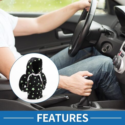 Universal Shift Keyb Cover Cover Glow في النمط المظلم التروس هوديي شيفتر رافعة مقعد للسيارة RV Truck Suv Fabric Black in Saudi Arabia