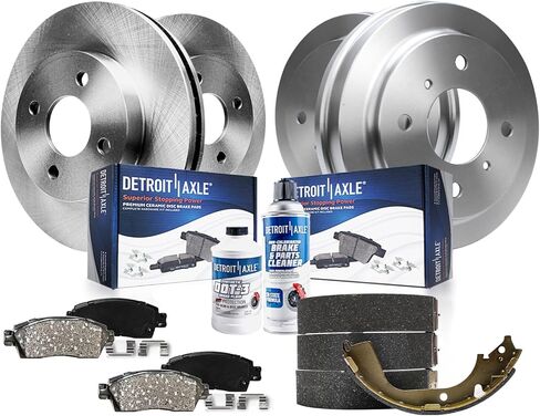 Detroit Axle-مجموعة الفرامل لـ 01-06 Nissan Sentra 1.8L 4-LUG FRANT BRAKE ROTORS BRAKE PRAMS استبدال 2001 2002 2003 2004 2005 2006 منصات الفرامل الخزفية الأمامية in Saudi Arabia