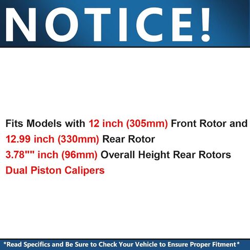 Detroit Axle - مجموعة الفرامل لـ Escalade ESV Ext Avalanche Silverado Silverado Silveruda Sierra Sierra 1500 Brake Rotors Pads Ceramic Barkes Pads: 12 '' inch strom الأمامي و 12.99 'بوصة خلفية دوار in Kuwait