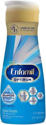 Enfamil Optimum Baby Formula, Our Closest Formula to Breast Milk, Brain-Building DHA, Immune-Supporting LnNT, Ready to Feed, Baby Milk, 32 Fl Oz, Pack of 6 in Kuwait