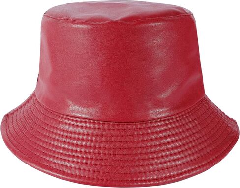 MILAKOO Pu Leather Bucket Hat for Unisex Reversible Fishing Cap Metallic Retro 80s 90s Fisherman Hat in Saudi Arabia