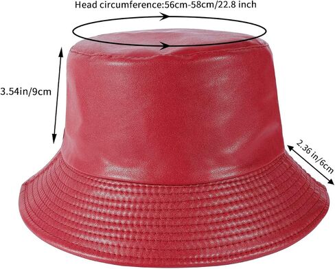 MILAKOO Pu Leather Bucket Hat for Unisex Reversible Fishing Cap Metallic Retro 80s 90s Fisherman Hat in Saudi Arabia