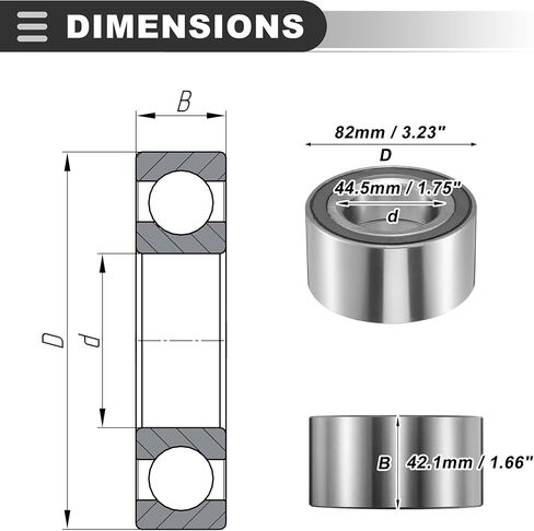 Motoforti Front Wheel Bearing ، for Ford Focus 2012-2018 ، Bearing Steel و Silver Tone in Kuwait