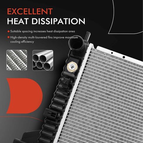 A-Premium Engine Coolant Radiator Assembly with Transmission Oil Cooler Compatible with Jeep Liberty 2002 2003 2004 2005 2006, V6 3.7L, Automatic Transmission, Replace# 52080120AB in Saudi Arabia