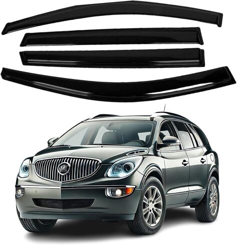 Fit for Buick Enclave 2009 2009 2010 2011 2012 2013 2015 2015 2017 ، ZH's 2mm's Shich Snich Rain Defluards ، 2mm shicked tape-on window fisor 4 left …… in Saudi Arabia