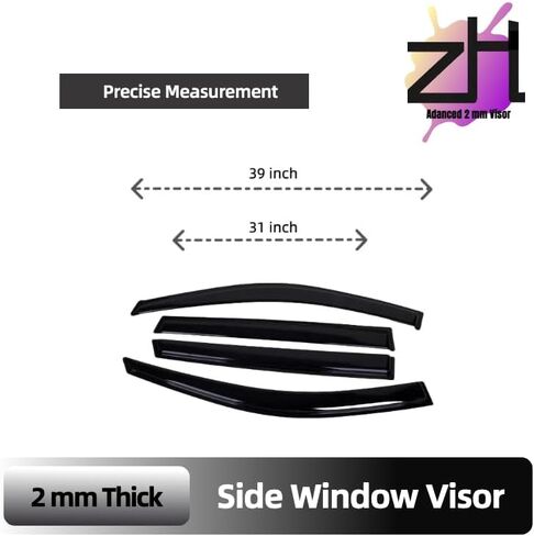 Fit for Buick Enclave 2009 2009 2010 2011 2012 2013 2015 2015 2017 ، ZH's 2mm's Shich Snich Rain Defluards ، 2mm shicked tape-on window fisor 4 left …… in Saudi Arabia