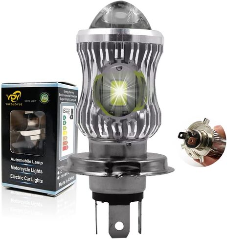 YSY 1Pcs 10000Lm H4 LED Moto HB2 9003 HS1 LED Motorcycle Headlight Bulbs CSP Lens White Yellow Hi Lo Lamp Scooter Accessories Fog Lights 12V (H4, Silver) in Saudi Arabia