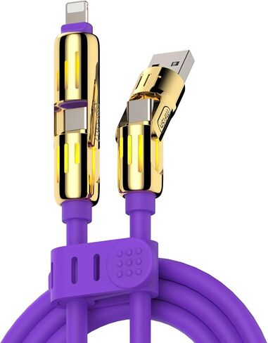 4-in-1 Multi USB Charging Cable -MAX 240W Fast Charging/Charger Cord with USB A+Type C for iPhone 16/15 14 13 iPad Samsung Galaxy MacBook iPad Tablets and More (Grey, 6.6Ft) in Kuwait