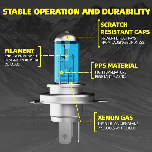 Headlight Bulbs Fit For Toyota Tacoma 2005-2011, 9003 High Low Dual Beam 9145 Fog Lights Combo, Super Bright 5500K White Light High Performance Halogen Light Bulbs, 4PCS in Kuwait