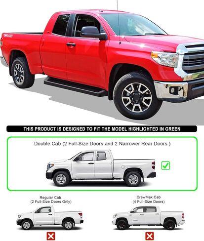 APS Black Running Boards Style Compatible with Toyota Tundra 2007-2021 Double Cab (Nerf Bars Side Steps Side Bars) in Saudi Arabia