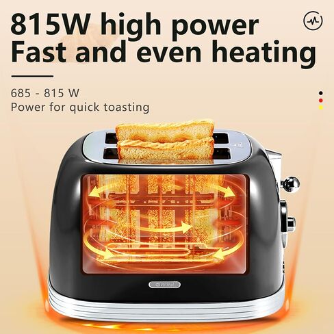 Toaster Retro 2 Slice, Vintage Green Toaster with Lid, with Bread Attachment, Preheat, Defrost And Cancel Functions, 6 Browning Levels (Green) in Saudi Arabia