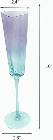 TANG SONG Set of 2 Heart Shaped Top of The Cup Elegant Wedding Champagne Glass Set for Parties Weddings Birthdays Anniversaries in Kuwait