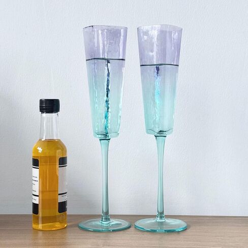 TANG SONG Set of 2 Heart Shaped Top of The Cup Elegant Wedding Champagne Glass Set for Parties Weddings Birthdays Anniversaries in Kuwait