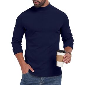 Sailwind Men’s Mock Turtleneck Long Sleeve Shirt Cotton Basic Thermal Undershirt Lightweight Pullover in Saudi Arabia