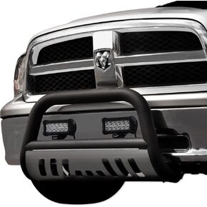 7422450913915 Compatible with 2005-2011 Dodge Dakota / 2006-2009 Mitsubishi Raider Matte Black Classic Style Bull Bar Guard with Stainless Skid Plate + 36W CREE LED Fog Lights in Saudi Arabia