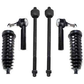 PartsW - 6 Pc Steering kit for CHRYSLER VOYAGER 01-07/ TOWN AND COUNTRY 01-07/ DODGE CARAVAN 01-07 +More/Inner Outer Tie Rod Ends + Rack & Pinion Bellow Boots Front in Saudi Arabia