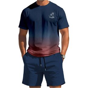 ملابس Gorglitter Men's 2 قطعة Summer Cruise Cruise Tropical Tropical Graphic Tirt و Shorts in Kuwait