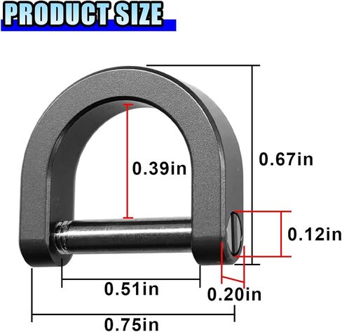 Small Titanium Key Ring with Screw Shackle - Mini Titanium D Rings Car Keychain Ring for Home Car Keys - U Shape Horseshoe Clasp D Buckle Keys Organizer for Key Fob Tool (Grey) in Saudi Arabia