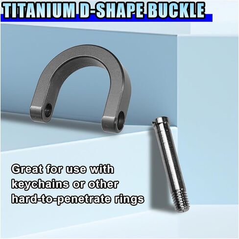 Small Titanium Key Ring with Screw Shackle - Mini Titanium D Rings Car Keychain Ring for Home Car Keys - U Shape Horseshoe Clasp D Buckle Keys Organizer for Key Fob Tool (Grey) in Saudi Arabia