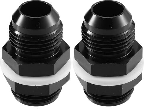 X AUTOHAUX 2pcs Car Male AN12 12AN to Male AN12 12AN Flare Hose Reducer Fuel Line Fitting Adapter Fuel Oil Cooler Bulkhead Adapter Aluminum Alloy Black in Saudi Arabia