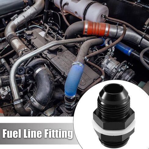 X AUTOHAUX 2pcs Car Male AN12 12AN to Male AN12 12AN Flare Hose Reducer Fuel Line Fitting Adapter Fuel Oil Cooler Bulkhead Adapter Aluminum Alloy Black in Saudi Arabia
