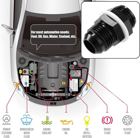 X AUTOHAUX 2pcs Car Male AN12 12AN to Male AN12 12AN Flare Hose Reducer Fuel Line Fitting Adapter Fuel Oil Cooler Bulkhead Adapter Aluminum Alloy Black in Saudi Arabia