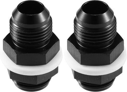 X AUTOHAUX 2pcs Car Male AN12 12AN to Male AN12 12AN Flare Hose Reducer Fuel Line Fitting Adapter Fuel Oil Cooler Bulkhead Adapter Aluminum Alloy Black in Saudi Arabia