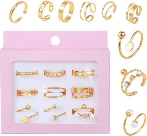 9 Pcs Gold Knuckle Rings Set for Women Stackable Rings Sets Adjustable Vintage Joint Finger Rings in Saudi Arabia