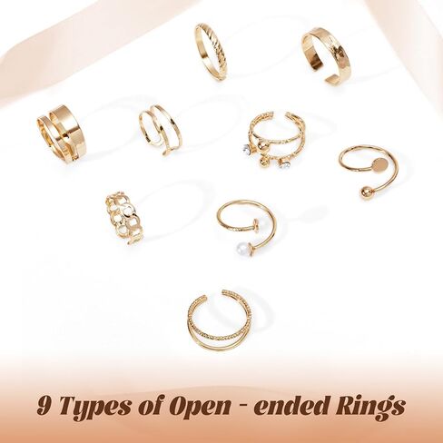 9 Pcs Gold Knuckle Rings Set for Women Stackable Rings Sets Adjustable Vintage Joint Finger Rings in Saudi Arabia