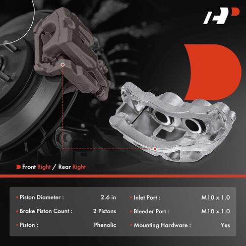 A-Premium Disc Brake Caliper Assembly with Bracket Compatible with Select Ram, Dodge and Sterling Truck Models - 4500/5500 2011-2018, Ram 5500, Ram 4500, Bullet 55, Bullet 45, Front or Rear Passenger in Saudi Arabia