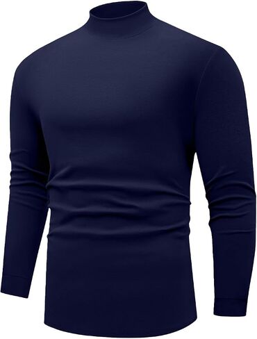 Sailwind Men’s Mock Turtleneck Long Sleeve Shirt Cotton Basic Thermal Undershirt Lightweight Pullover in Saudi Arabia