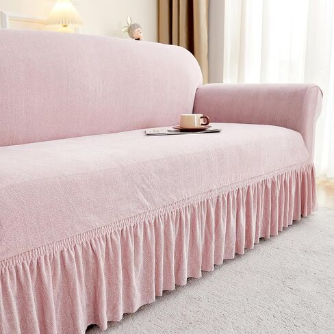 Stretch Sofa Cover Slipcover, Universal Chenille Couch Covers with Skirt, Washable Furniture Protector Sofa Bed Cover, 1 Piece for 4 Cushion Couch Sofa Slipcover,9,3 Seater in Saudi Arabia