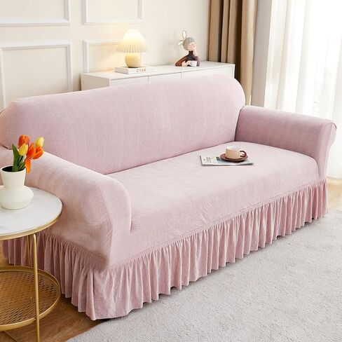 Stretch Sofa Cover Slipcover, Universal Chenille Couch Covers with Skirt, Washable Furniture Protector Sofa Bed Cover, 1 Piece for 4 Cushion Couch Sofa Slipcover,9,3 Seater in Saudi Arabia
