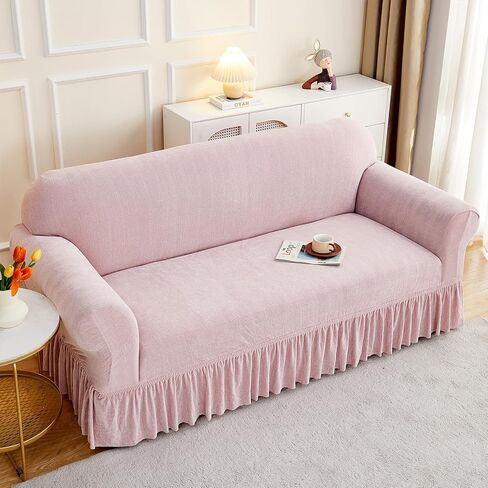 Stretch Sofa Cover Slipcover, Universal Chenille Couch Covers with Skirt, Washable Furniture Protector Sofa Bed Cover, 1 Piece for 4 Cushion Couch Sofa Slipcover,9,3 Seater in Saudi Arabia