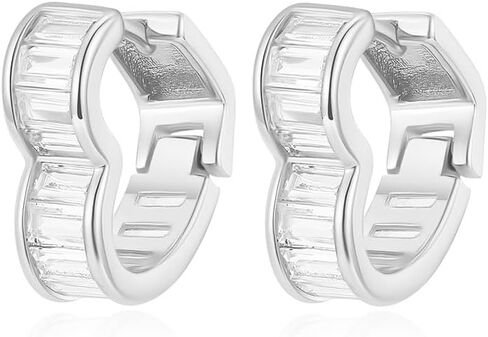 Heart-Shaped Hoop Earrings for Women, 14K Gold Emerald Moissanite Earrings, Unique Gift for Her in Saudi Arabia