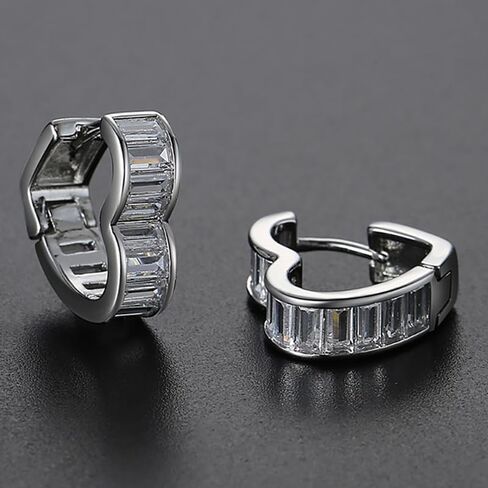 Heart-Shaped Hoop Earrings for Women, 14K Gold Emerald Moissanite Earrings, Unique Gift for Her in Saudi Arabia