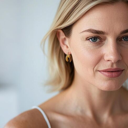 أقراط طوق ذهبية 14K للنساء مكتنزة الذهب المطلي بالقران بيان المجوهرات in Kuwait