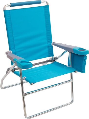 Rio Beach 2-Pack 17" Extended Height 4-Position Folding Beach Chair, Bright Blue in Saudi Arabia