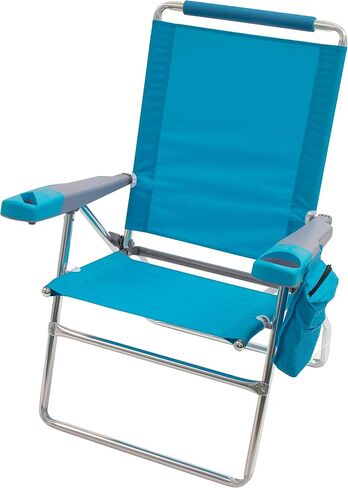 Rio Beach 2-Pack 17" Extended Height 4-Position Folding Beach Chair, Bright Blue in Saudi Arabia