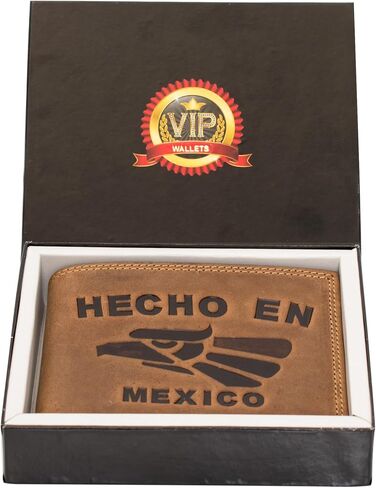 Made in Mexico Genuine Leather Men's Wallet, Cartera de Hombre (Black) in Saudi Arabia