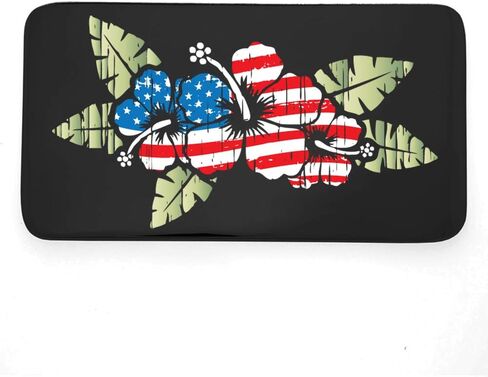 Aloha Hitch Cover - Hibiscus Tropical Patriotism - Quality UV Printed Black Powder Coated Solid Brass Emblem with Stainless Steel Post in Kuwait