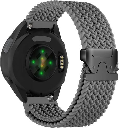 20mm Stretchy Braided Nylon Compatible with Garmin Forerunner 165 Watch Band/55/245/645, Parachute Buckle Elastic Soft Sport Strap for Vivoactive 6/5/3/3 Music & Venu Sq 2 Women Men in Saudi Arabia
