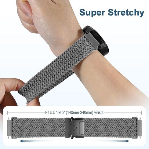20mm Stretchy Braided Nylon Compatible with Garmin Forerunner 165 Watch Band/55/245/645, Parachute Buckle Elastic Soft Sport Strap for Vivoactive 6/5/3/3 Music & Venu Sq 2 Women Men in Saudi Arabia