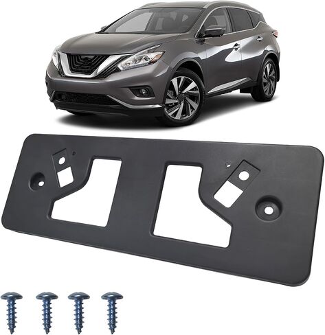 Front License Plate Frame Mounting Bracket Tag Holder Textured Black Fits for 2015 2016 2017 2018 Nissan Murano Replace 962105AA0A NI1068127 in Saudi Arabia