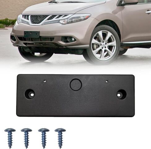 Front License Plate Frame Mounting Bracket Tag Holder Textured Black Fits for 2015 2016 2017 2018 Nissan Murano Replace 962105AA0A NI1068127 in Saudi Arabia